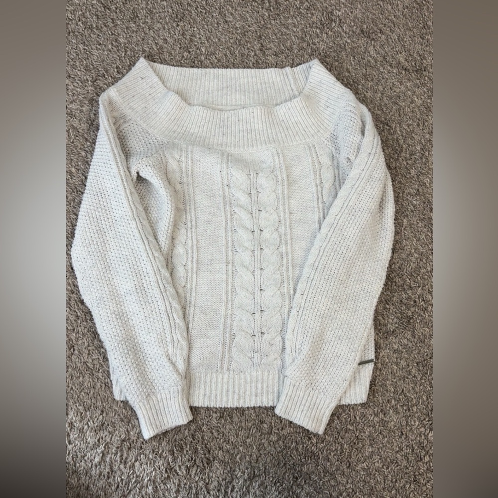 Abercrombie and Fitch Off The Shoulder Cable Knit Sweater